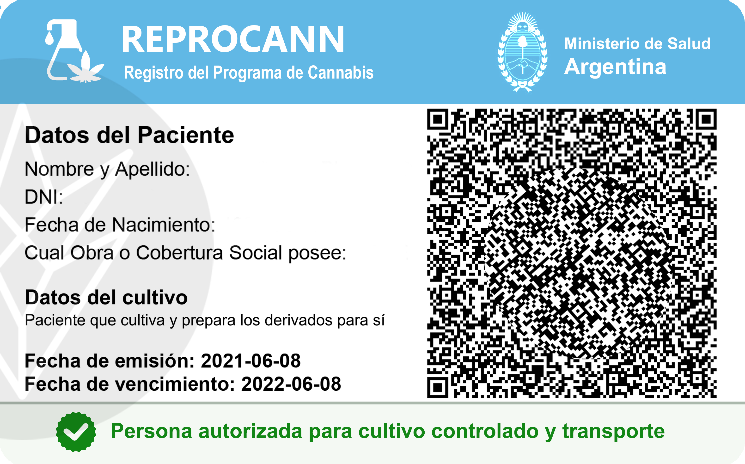 Como generar el código de vinculación en REPROCANN?